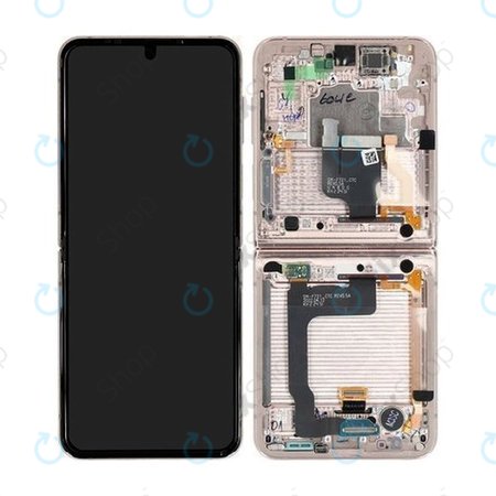 Samsung Galaxy Z Flip 4 F721B - Écran LCD + Écran Tactile + Cadre (Or Rose) - GH82-29440C, GH82-30238C, GH82-30239C, GH82-29441C Genuine Service Pack