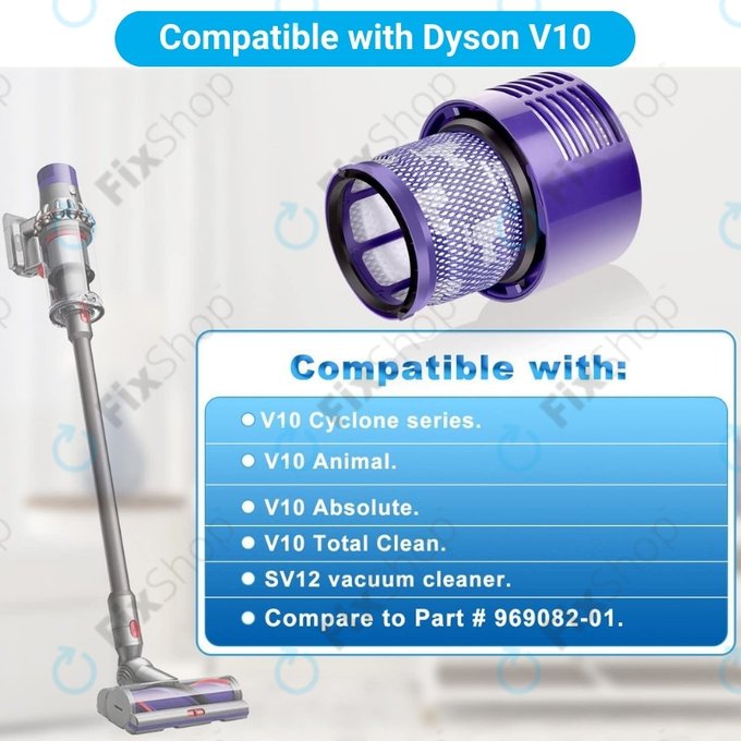 Dyson V10 - Filtre a poussiere