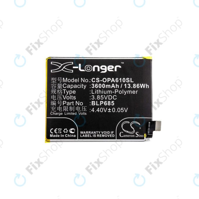 OnePlus 6T A6010 A6013, 7 GM1901 GM1903 - Batterie BLP685, 3600mAh HQ