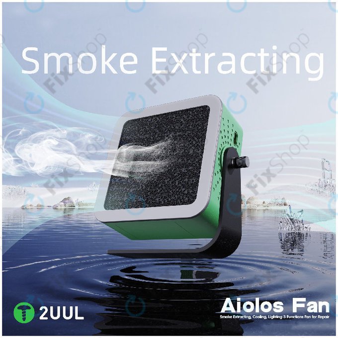 Extracteur de fumée et ventilateur de refroidissement avec éclairage LED, 2UUL DA98