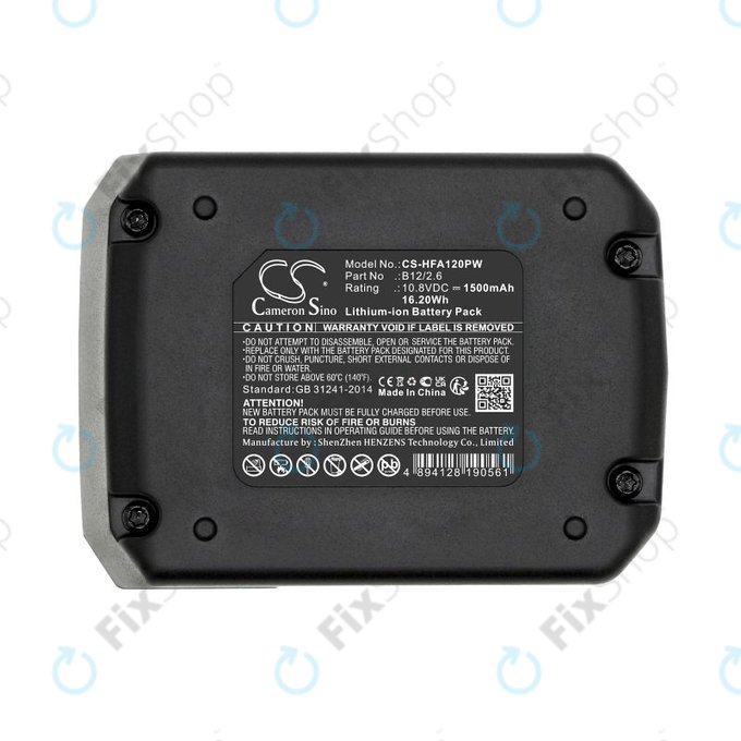 Batterie pour Hilti PR 2-HS A12, 1500mAh, Li-Ion, 10.8V, B12/2.6, B12/4.0, 2077977, HQ