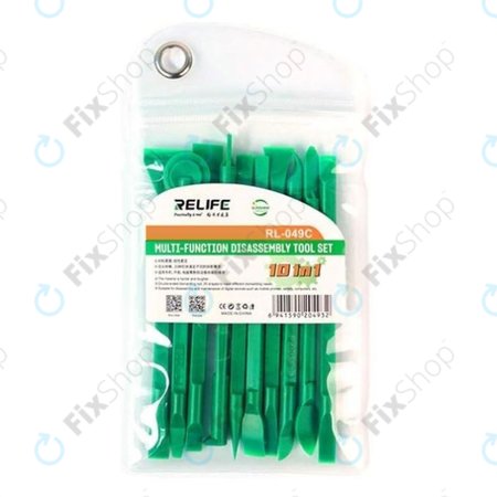 Relife RL-049C - Ensemble d'outils de démontage haute dureté 10 en 1 (Vert)