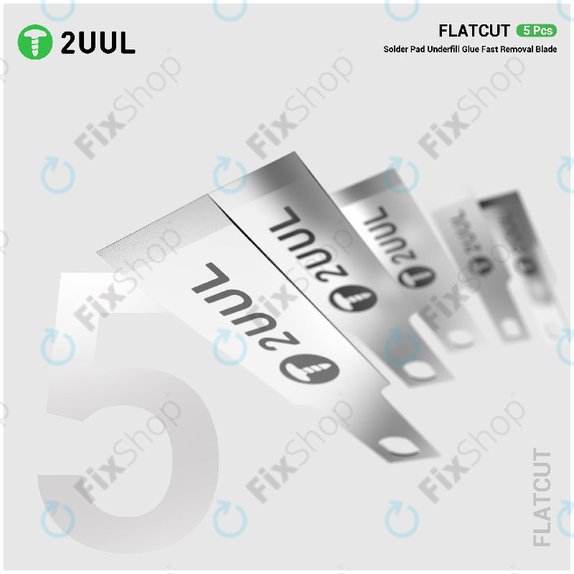 Lames pour retrait de colle Underfill, coupe plate, 2UUL DA28, 5 pcs/pack
