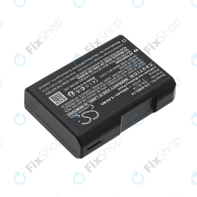 Batterie pour Nikon D3100 DSLR, 900mAh, Li-Ion, 7.4V, EN-EL14, HQ