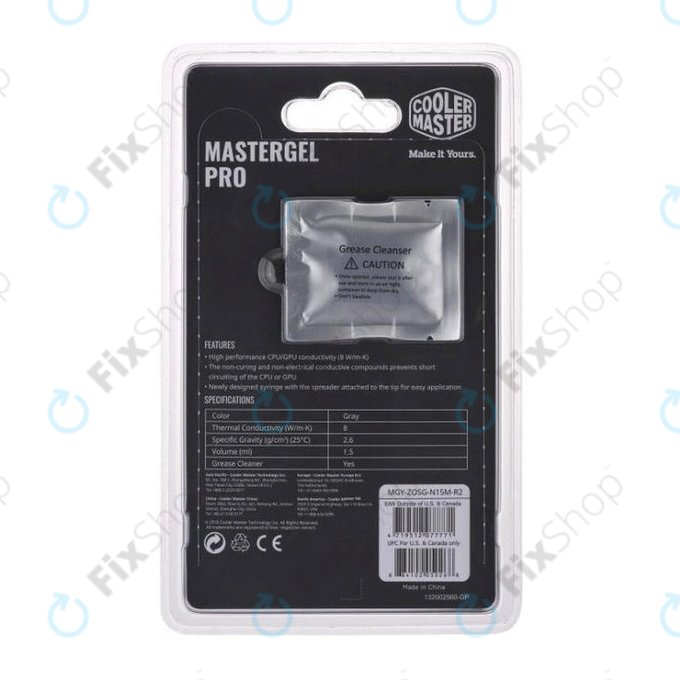 Termalna pasta MasterGel Pro V2 za CPU, 4g, siva