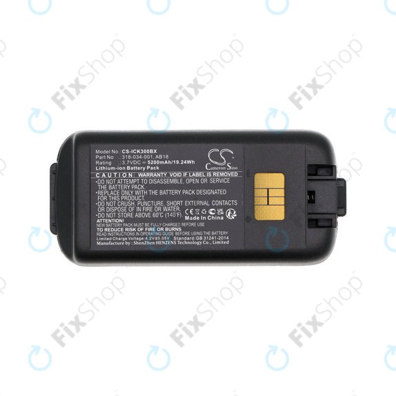 Batterie pour Intermec CK3, CK3A, CK3X, CK3R, CK3C, CK3C1, CK3N, 5200mAh, Li-Ion, 3.7V, 318-034-001, HQ