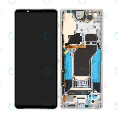 Sony Xperia 1 V - Écran LCD + Ecran Tactile + Cadre (Silver) - A5060571A Genuine Service Pack