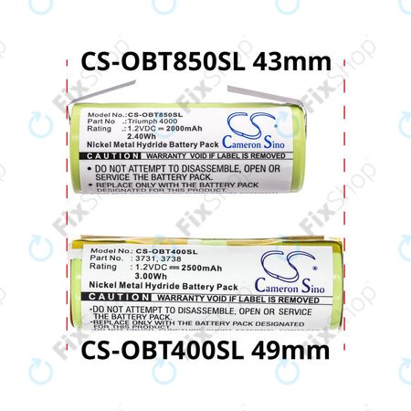 Batterie pour Oral-B Professional Care, Triumph, 2500mAh, Ni-MH, 1.2V, 3731, HQ