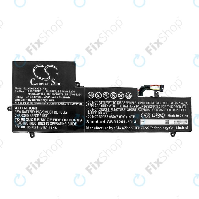 Batterie pour Lenovo Yoga Slim 7-15IIL, 4500mAh, Li-Pol, 15.44V, L19C4PF5, HQ