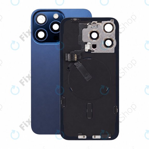 Verre de coque arrière pour iPhone 15 Pro Max, Blue Titanium, Pulled A