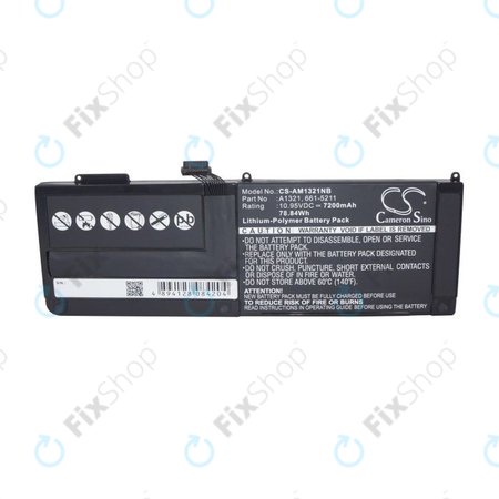 Apple MacBook Pro 15" A1286 (Mi 2009 - Mi 2010) - Batterie A1321 7200mAh HQ