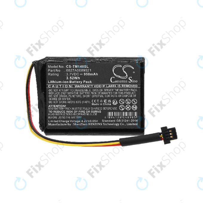 Batterie pour TomTom One 140, Go 500, 950mAh, Li-ion, 3.7V, P2, HQ