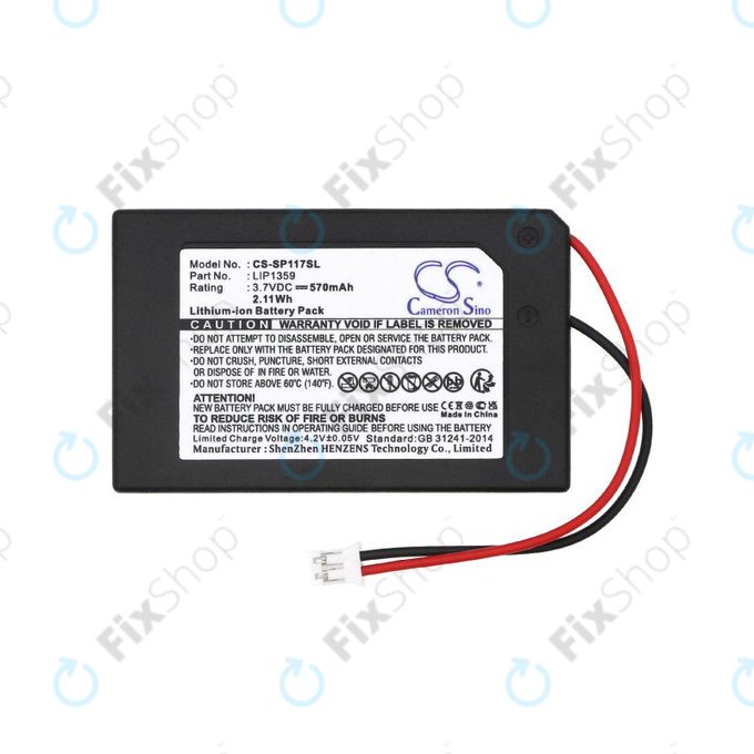 Batterie pour Sony Dualshock 3, 570mAh, Li-Ion, 3.7V, LIP1359, HQ