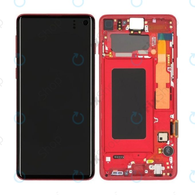 Samsung Galaxy S10 G973F - Écran LCD + Ecran Tactile + Cadre (Rouge) - GH82-18850H Genuine Service Pack