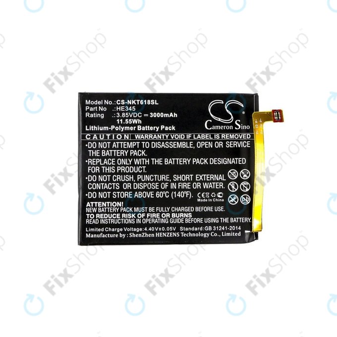 Batterie pour Nokia 6.1, 3000mAh, Li-Pol, 3.85 V, HE345, HQ