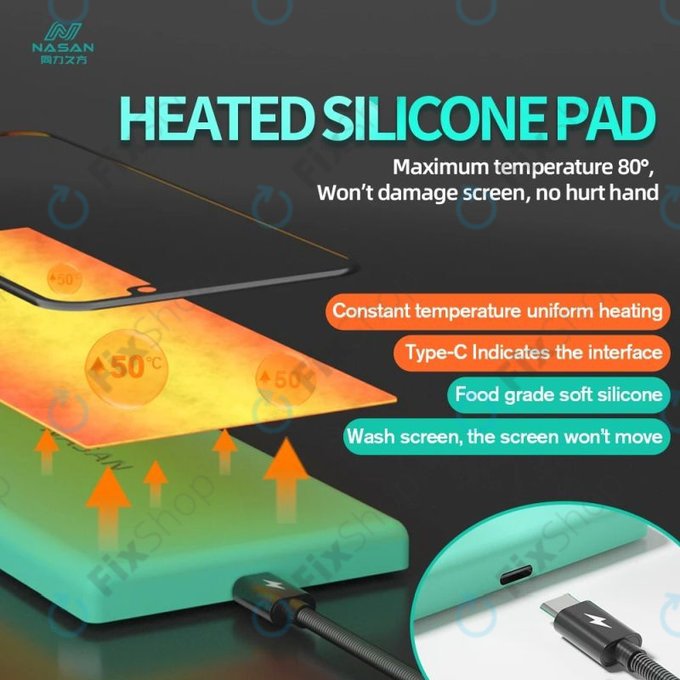 Nasan - Tapis chauffant compact pour démontage d'écrans LCD