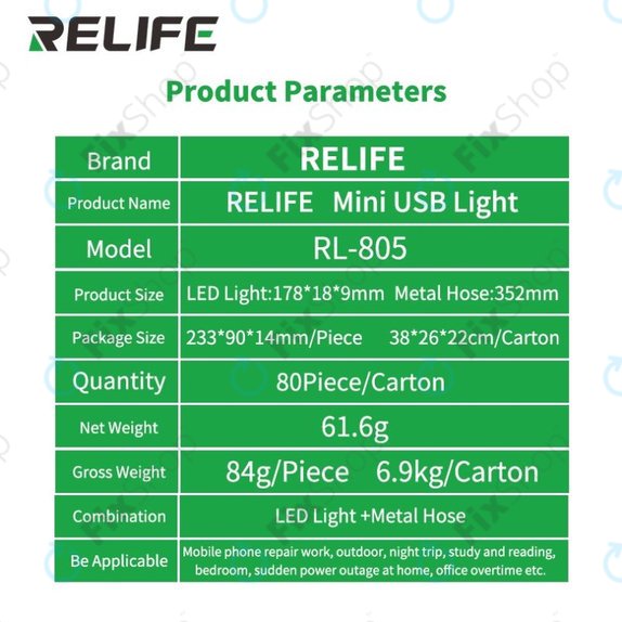 Relife RL-805 - Mini lampe LED USB