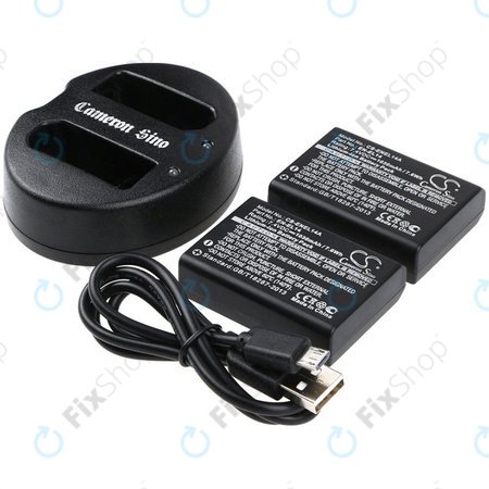 2 batteries avec chargeur pourNikon Coolpix P7000, P7700, D3100, D3200, D5100, 1030mAh, Li-Ion, 7.4V, EN-EL14, HQ