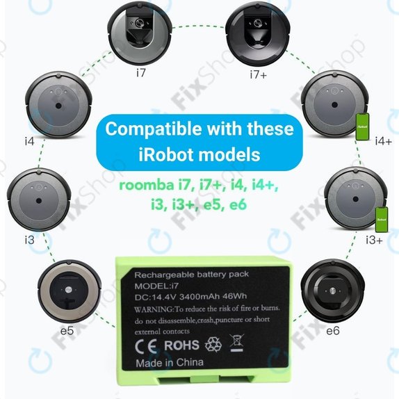 iRobot Roomba e-series, i-series - Batterie ABL-D1, 4624864, ABL-D2 3400mAh