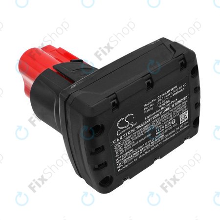 Batterie pour Milwaukee M12 Redlithium XC 4.0, 6000mAh, Li-Ion, 12V, M12 B3 XC, M12 B4 XC, HQ