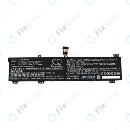 Batterie pour Lenovo Legion 5, 5 Pro, 7, 7i, R7000p, 5100mAh, Li-Pol, 15.36V, L20C4PC1, HQ
