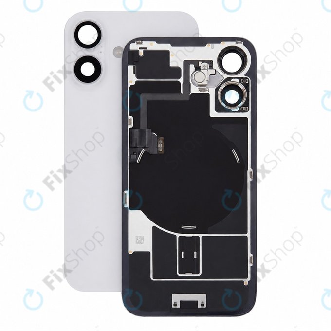 Verre de coque arrière pour iPhone 16, White, Pulled A