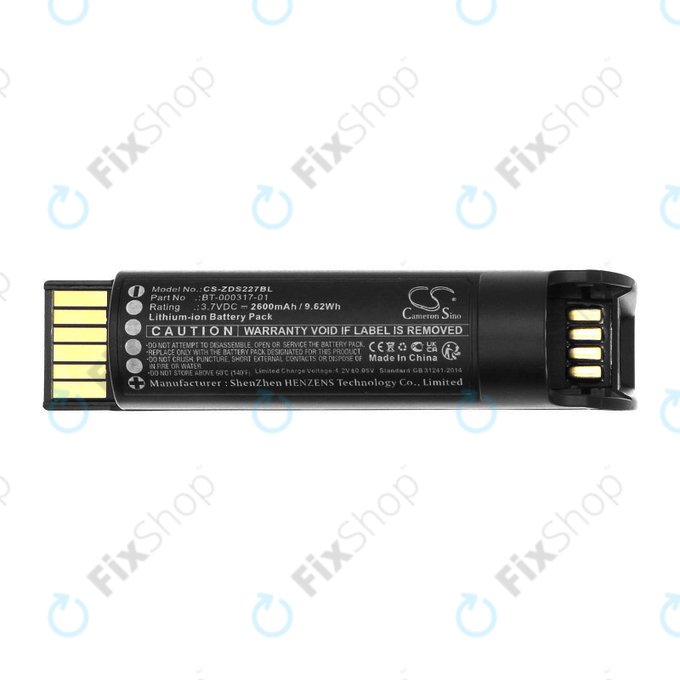 Batterie pour Zebra CR2278, DS22, 2600mAh, Li-Ion, 3.7V, BT-000317-01, HQ
