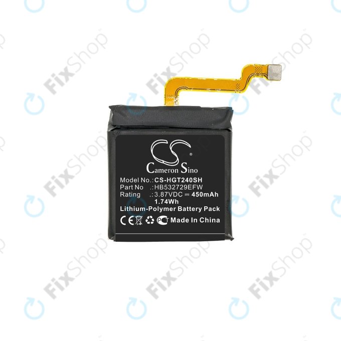 Batterie pour Huawei Watch 3, GT2 Pro, 450mAh, Li-Pol, 3.87 V, HB532729EFW, HQ