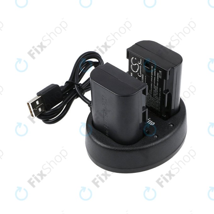 2 batteries avec chargeur pourCanon EOS 5D Mark II, EOS 7D, 2000mAh, Li-Ion, 7.4V, LP-E6, HQ