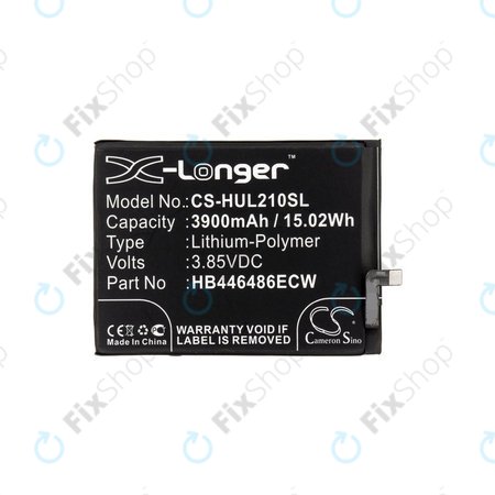 Batterie pour Huawei P Smart Pro 2019, 3900mAh, Li-Pol, 3.85V, HB446486ECW, HQ