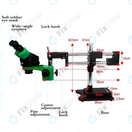 Relife RL M3T-STL2 - Microscope stéréo trinoculaire (Vert)