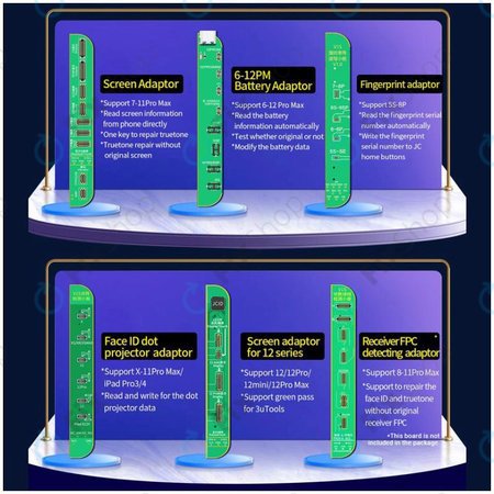 JC V1SE Programmer + LCD, batterie, empreinte digitale, Face ID et cartes série 12 (iPhone 7 - 12 Pro Max)