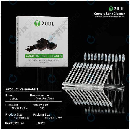 Bâtonnets de gel de nettoyage pour lentille caméra, résine synthétique, 2UUL CL21, 48 pcs/pack