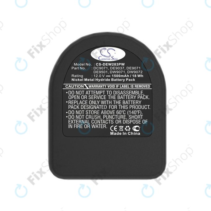 Batterie pour Dewalt DCD940B2, DCD910KX, 1500mAh, Ni-MH, 12V, DC9071, DE9074, HQ