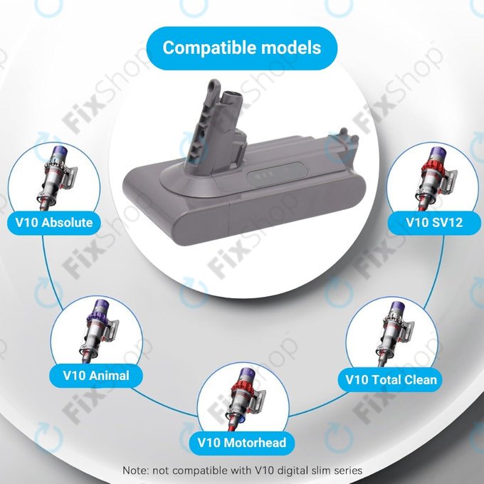 Dyson V10 - Batterie 969352-02, SV12, 206340 Li-Ion 25.2V 3000mAh