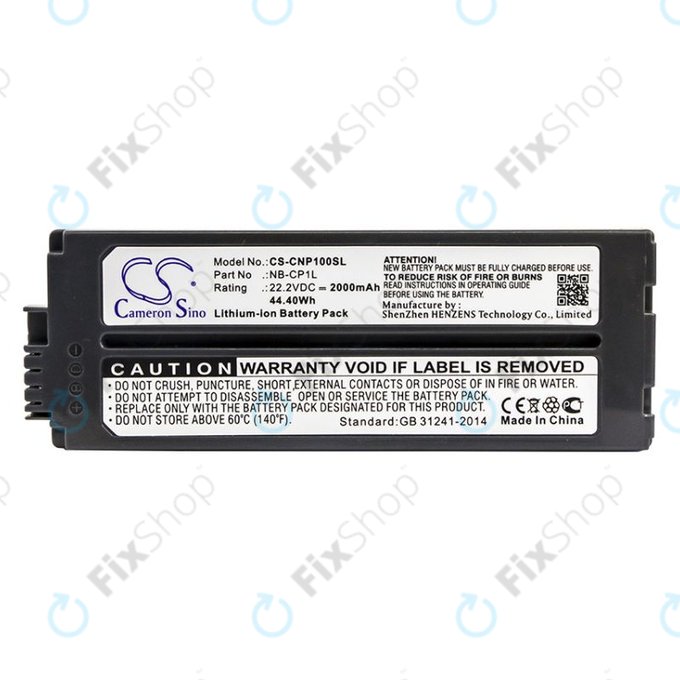 Batterie pour Canon Selphy CP, 2000mAh, Li-Ion, 22.2V, NB-CP1L, HQ