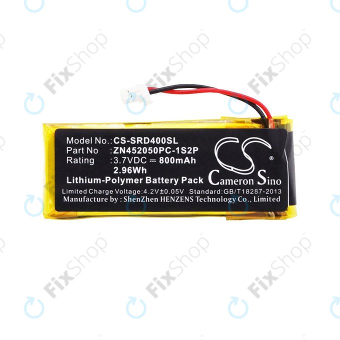 Batterie pour Cardo Scala Rider G4, 800mAh, Li-Pol, 3.7V, ZN452050PC-1S2P, HQ