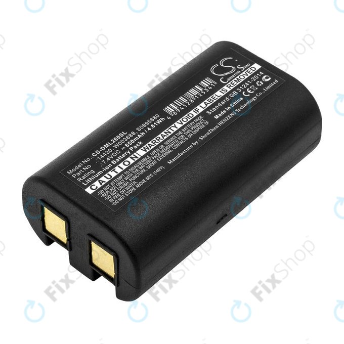 Batterie pour Dymo 260, 280, 650, 650mAh, Li-Ion, 7.4V, 14430, HQ