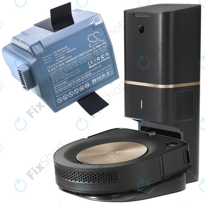 Batterie pour iRobot Roomba S9, S9+, 4400mAh, Li-Ion, 14.4V, ABL-B, HQ