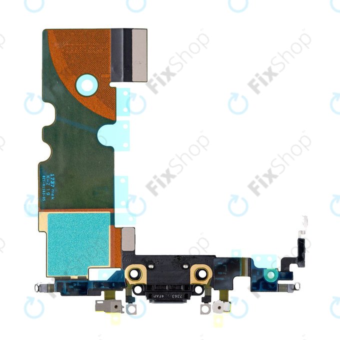 Apple iPhone 8 - Connecteur de charge + Câble flexible (Noir)