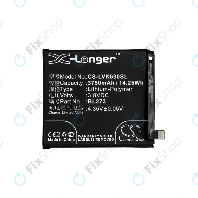 Lenovo K6 Note - Batterie BL273 3750mAh HQ