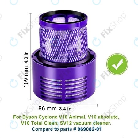 Dyson V10 - Filtre a poussiere