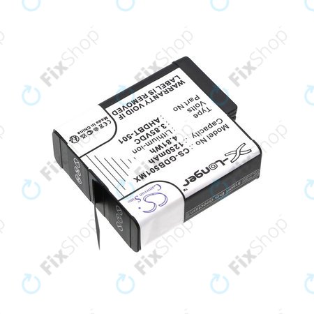 Batterie pour Gopro Hero 8, Hero 6, 1250mAh, Li-Ion, 3.85V, AHDBT-501, HQ