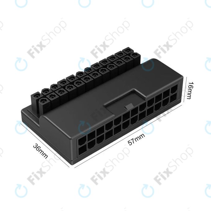 Adaptateur d'alimentation ATX 24 broches à 90° pour carte mère
