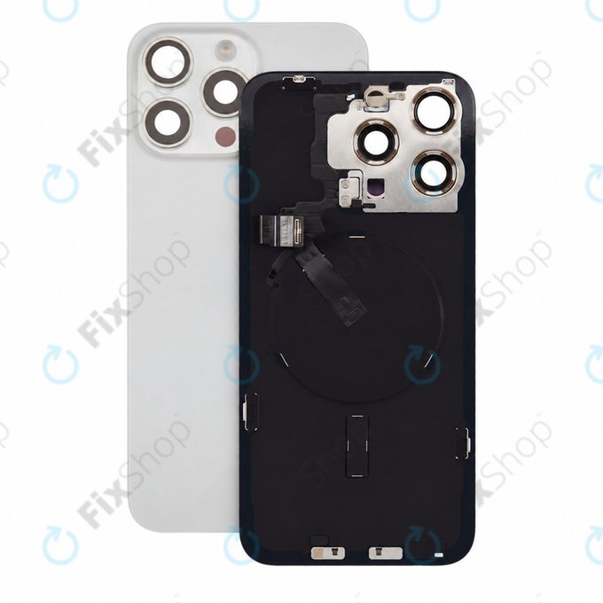 Verre de coque arrière pour iPhone 15 Pro Max, White Titanium, Pulled A