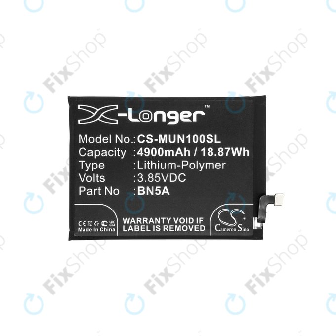 Batterie pour Xiaomi Poco M3 Pro, Redmi Note 10, Note 11, 4900mAh, Li-Pol, 3.85 V, BN5A, HQ