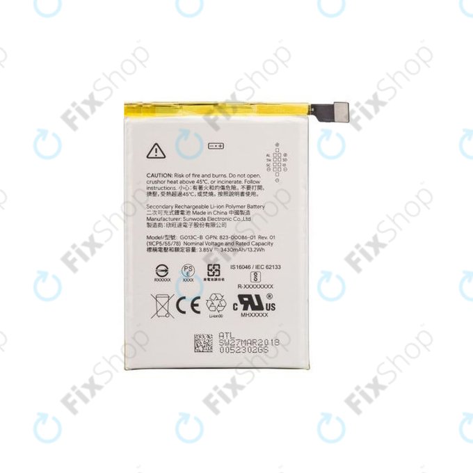 Google Pixel 3XL - Batterie G013C-B 3430mAh - G823-00114-01 Genuine Service Pack