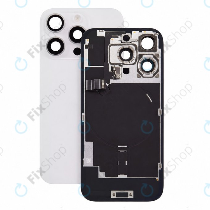 Verre de coque arrière pour iPhone 16 Pro, White Titanium, Pulled A