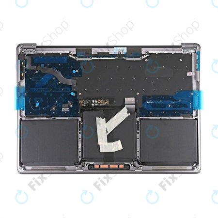Apple MacBook Pro 13" A1708 (Fin 2016 - Mi 2017) - Cadre clavier supérieur + clavier US + microphone + trackpad + haut-parleurs (gris sidéral)