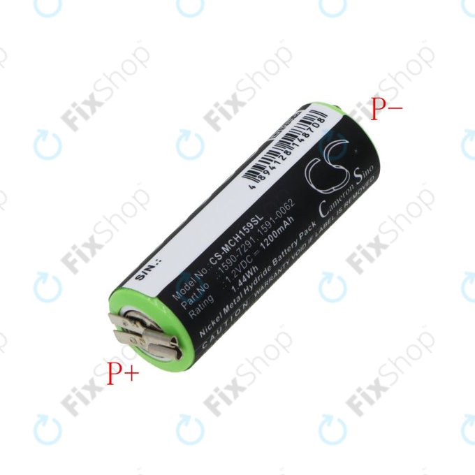 Batterie pour Moser Chromini 1591, Ermila Bella 1590, 1200mAh, Ni-MH, 1.2V, 1590-7291, HQ